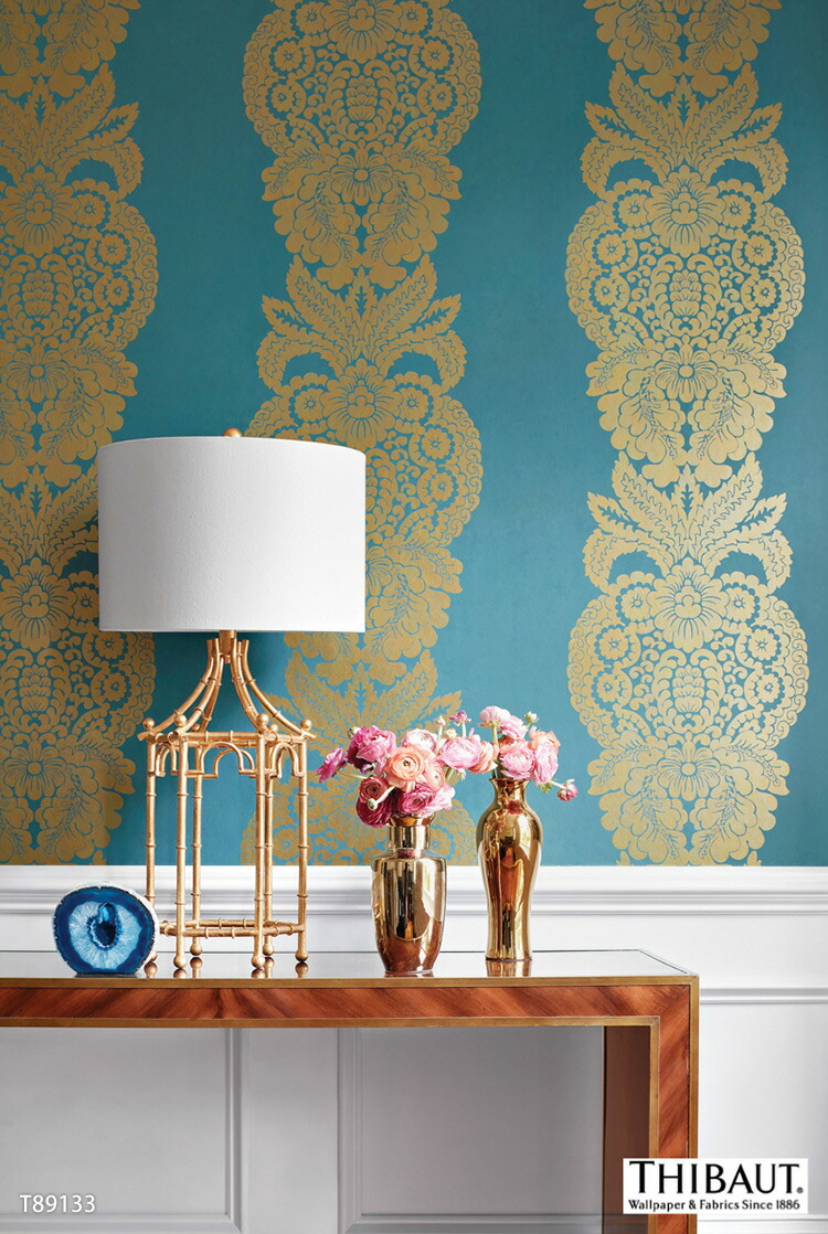 クロス アメリカ製 輸入壁紙 不織布 ダマスク ラグ のりなし トリム 内装 送料無料 すぐ届く 国内在庫品 全3色 壁紙 フリース アメリカ Thibaut ティボー 52cm 10m ロール T129 カベコレ 壁紙コレクション アメリカ製 壁紙 お洒落 ダマスク オリエンタル