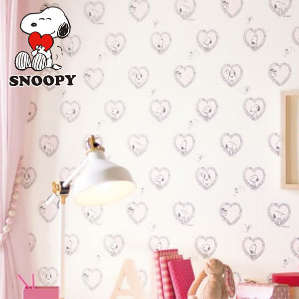 楽天市場 壁紙 のり付き 壁紙 のりつき クロス Snoopy スヌーピー キャラクター ピンク ハート かわいい 防かび サンゲツ Re 7953 Diyリフォームのお店 かべがみ道場