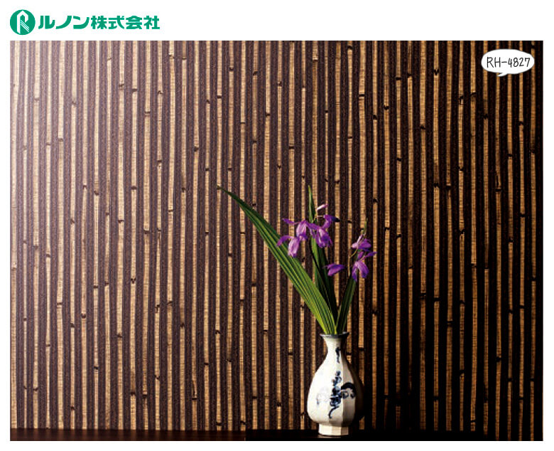 【楽天市場】【 壁紙 のりなし 】 壁紙 のりなし クロス 不燃 和風 和柄 竹 防かび ルノン RH-4827：DIYリフォームのお店 かべがみ道場