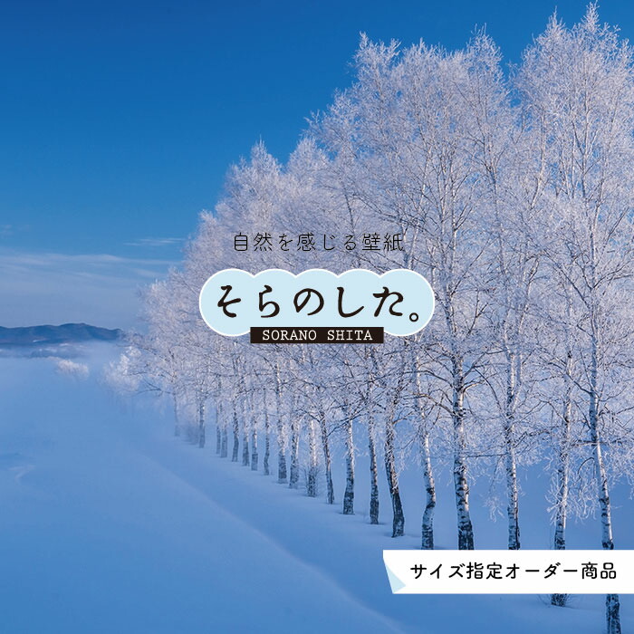 楽天市場 オーダー壁紙 壁紙 雪 写真 おしゃれ 自然 貼りやすい デザイン 防カビ 日本製 国産 リメイク 模様替え 店 天井 部屋 寝室 キッチン リビング トイレ 風景 冬 景色 ホワイト かべがみはるこ そらのした かべがみはるこの壁紙工場