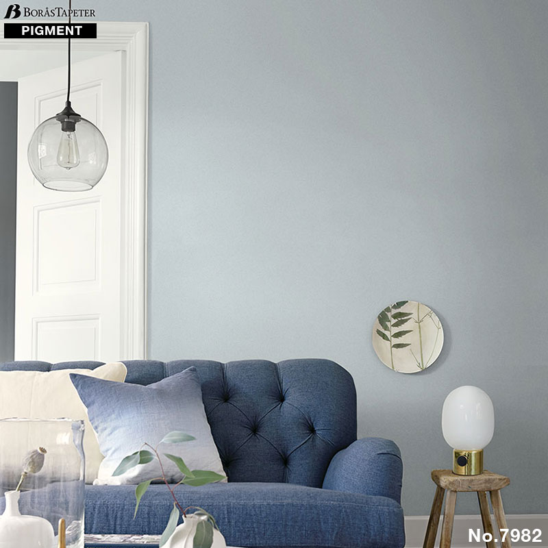 シール壁紙より簡単に貼れてキレイにはがせる週1定期便で入荷壁紙ブルー輸入壁紙borastapeter Pigment 壁紙53cmx10m ブルー全7色全7色北欧はがせる壁紙貼ってはがせる壁紙フリース壁紙 かべがみ革命
