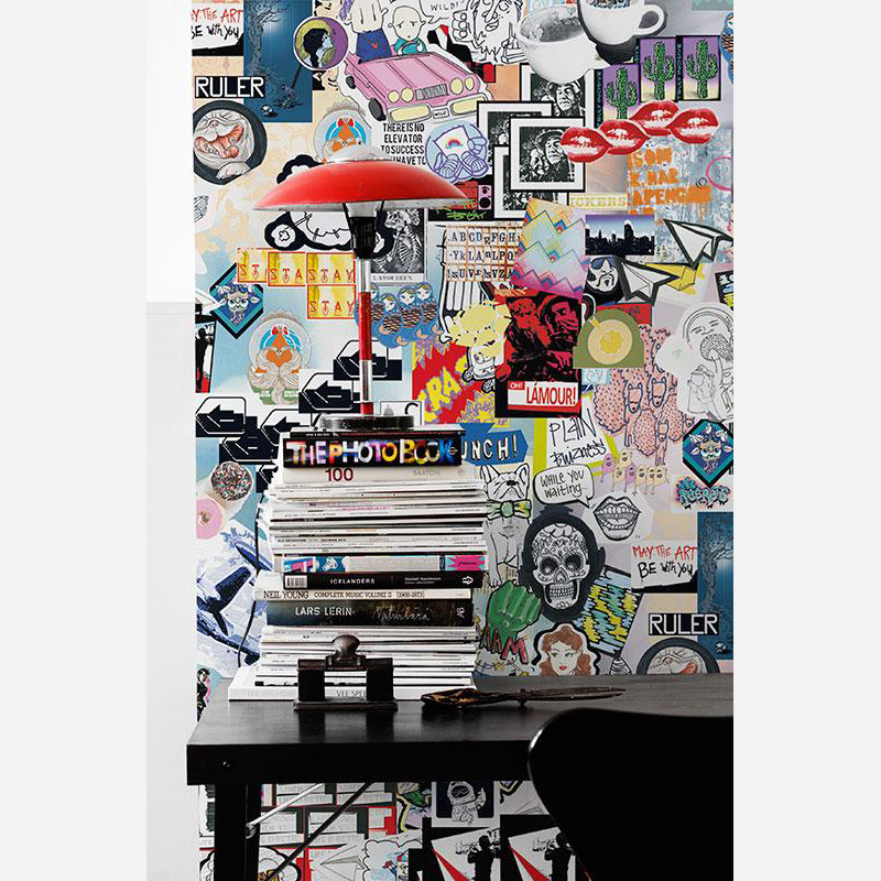 壁紙 貼ってはがせる壁紙 Diy Mr Perswall 5巾 ミスターパースウォール 壁紙 Street Art グラフィック Wallpaper Sssstickers コラージュ ポップ 現代アート 北欧 インテリア フリース壁紙 スウェーデン製 アンティーク デジタルプリント リアル 実写 北欧 Diy 壁紙