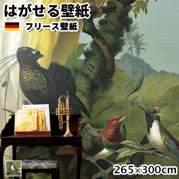 壁紙 インポート壁紙 rasch Curiosity 横巾265珊 高さ300珊 全1色 はがせる壁紙 貼ってはがせる壁紙 フリース壁紙 今めかしい 張り替え diy 北欧 賃貸借契約 室内装飾 ＦＲＧ製 混雑時 ボタニカル 毛の荒物 鳥 花柄 油彩 緑であること 薄墨色 黄色 赤銅色 かべがみ大変革