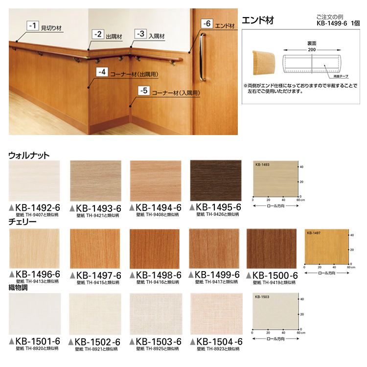 楽天市場 腰壁シート Sフロア サンゲツ エンド材 ウォルナット 1個単位で販売 Kb 1492 6 Kb 1504 6 Kb 1492 6 Kb 1504 6 壁紙屋本舗 壁紙屋本舗 カベガミヤホンポ