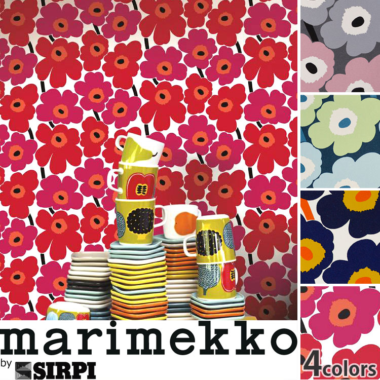 マリメッコ 壁紙 ブラインド ウニッコ Marimekko Pieni はがせる壁紙 Unikko ピエニウニッコ Marimekko 1ロール 53cm 10m 単位で販売 フリース壁紙 不織布 壁紙屋本舗 壁紙屋本舗 カベガミヤホンポ Pieni Unikko By Marimekko Finland