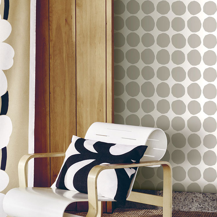 インポート壁紙 Marimekko マリメッコ Wallcoverings 5 Pienet Kivet Grey 1渦巻 70cm 10m 単位で取り引き フリース 不生地 国内棚卸資産 Vned Org