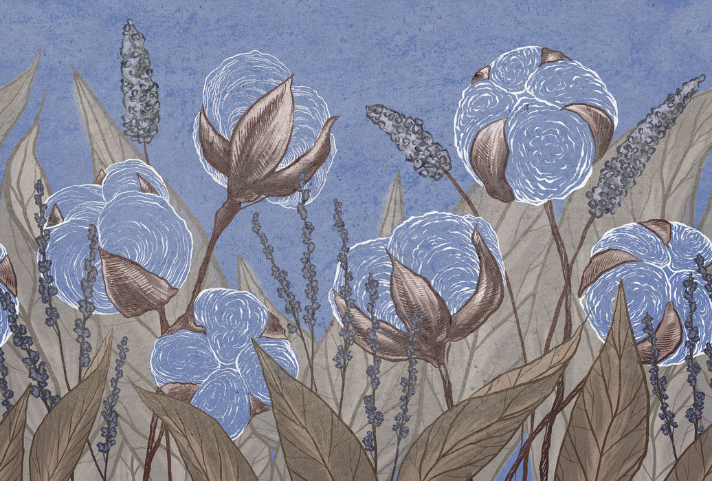 全ての アートパネル 10cm単位でサイズオーダーできる 絵画 壁掛け インテリア 壁飾り キャンバス アート ウォール 綿花 コットンフラワー イラスト 青 ブルー 即納特典付き Jdih Natunakab Go Id