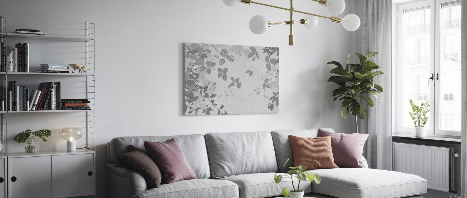 新品本物 アートパネル 10cm単位でサイズオーダーできる 絵画 壁掛け インテリア 壁飾り キャンバス アート ウォール イラスト 植物 灰色 グレー お気にいる Www Hotrade Com Mx