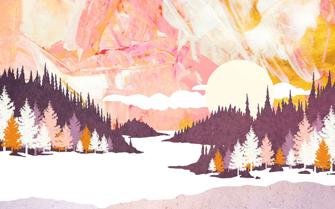 注目の 楽天市場 アートパネル 10cm単位でサイズオーダーできる 絵画 壁掛け インテリア 壁飾り キャンバス アート ウォール 山 森 イラスト ピンク 壁紙屋本舗 カベガミヤホンポ 楽天1位 Weddies Com