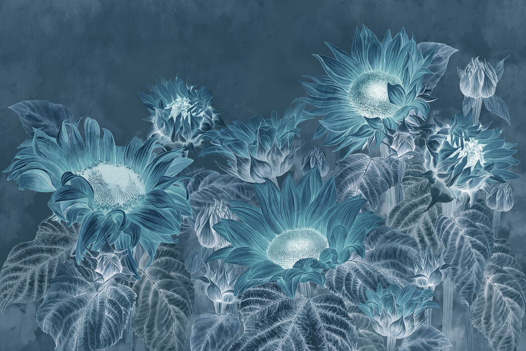 楽天市場 アートパネル 10cm単位でサイズオーダーできる 絵画 壁掛け インテリア 壁飾り キャンバス アート ウォール ひまわり 花 イラスト 青 ブルー 壁紙屋本舗 カベガミヤホンポ