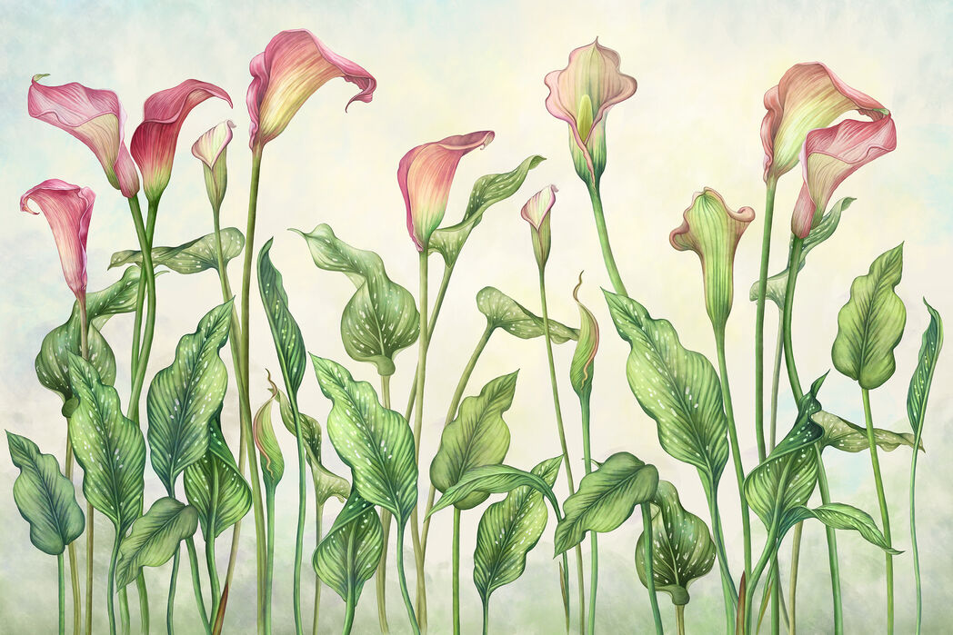 楽天市場 アートパネル 10cm単位でサイズオーダーできる 絵画 壁掛け インテリア 壁飾り キャンバス アート ウォール カラー 花 ピンク 緑 グリーン 壁紙屋本舗 カベガミヤホンポ