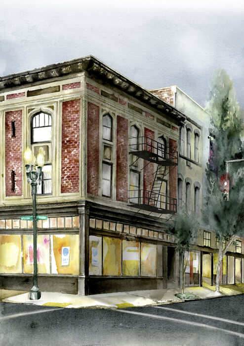 大注目 アートパネル 10cm単位でサイズオーダーできる 絵画 壁掛け インテリア 壁飾り キャンバス アート ウォール ポートランド 建物 街灯 水彩画 w 最も優遇 Formebikes Co Uk