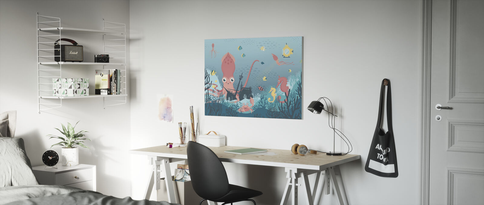 激安単価で 楽天市場 アートパネル 10cm単位でサイズオーダーできる 絵画 壁掛け インテリア 壁飾り キャンバス アート ウォール 海 難破船 イカ 魚 イラスト キッズ 子ども部屋 壁紙屋本舗 カベガミヤホンポ 超人気 Www Lexusoman Com