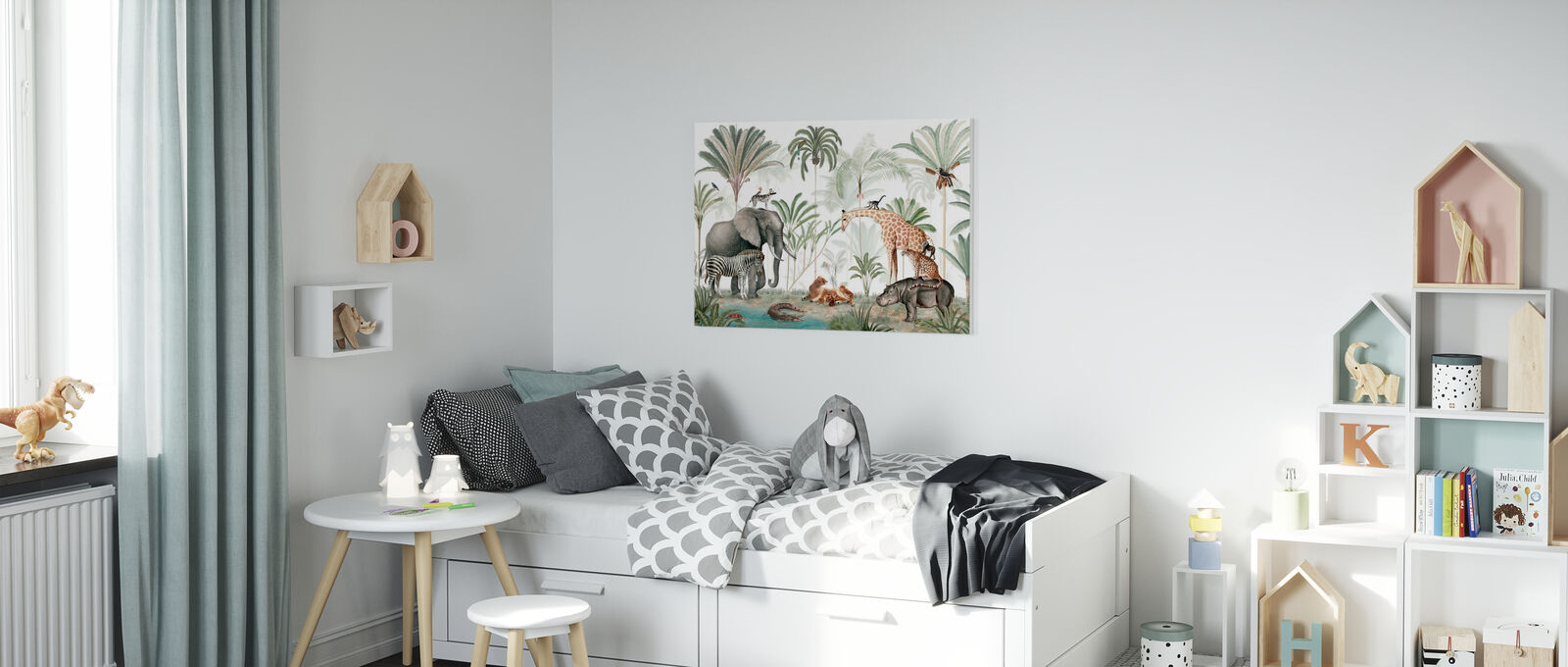 工芸ダイアログボックス 10cmユニットで大いさ誂える能力のある 図 据物 インテリア装飾 壁飾り ズック アート ウォール ジャングル 森林 トロピカル 態 象 麒麟 獣 319 Lindsaymayphotography Com