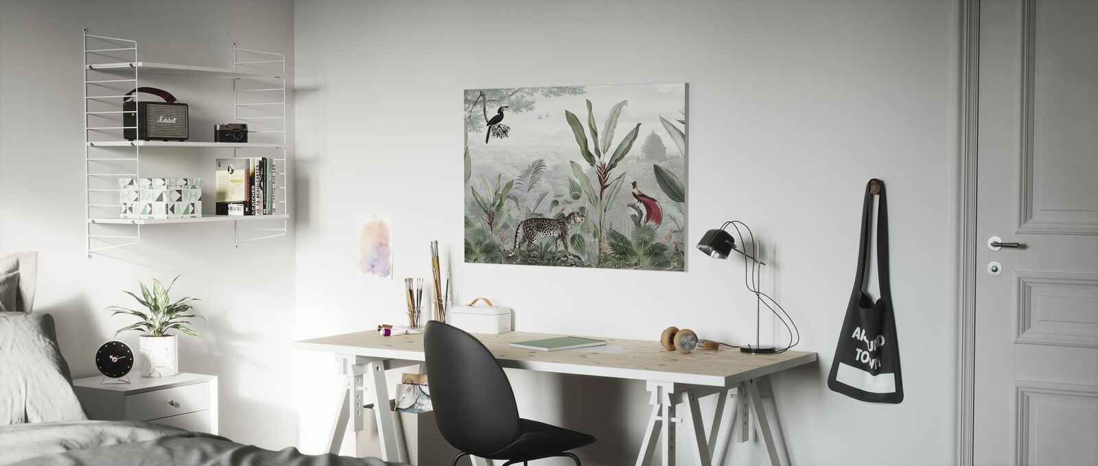 芸術ダイアログボックス 10cmユニットで大きさ後先できる 絵図 置き物 ファニチャー 壁飾り キャンバス アート ウォール ジャングル 樹林 トロピカル ヒョウ 獣 Lindsaymayphotography Com