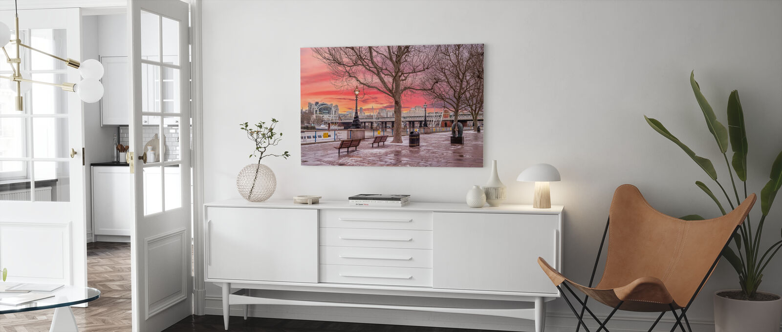 アートパネル 10cm単位でサイズオーダーできる 絵画 壁掛け インテリア 壁飾り キャンバス アート ウォール サウスバンク ロンドン ベンチ Sgcc Bm