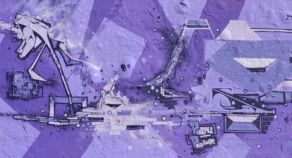 楽天市場 アート 絵画 フェイク だまし絵の壁紙 輸入 カスタム壁紙 Photowall Purple Power Graffiti E 貼ってはがせるフリース壁紙 不織布 海外取り寄せのため1カ月程度でお届け 代引き不可 壁紙屋本舗 カベガミヤホンポ