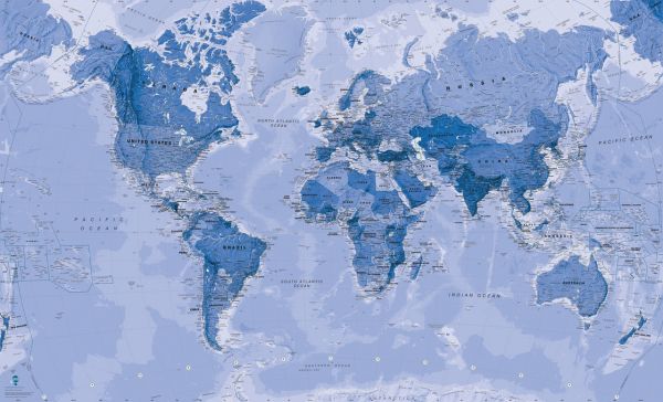 楽天市場 世界地図 青の壁紙 輸入 カスタム壁紙 Photowall World Map Blue 貼ってはがせるフリース壁紙 不織布 海外取り寄せのため1カ月程度でお届け 代引き不可 壁紙屋本舗 カベガミヤホンポ