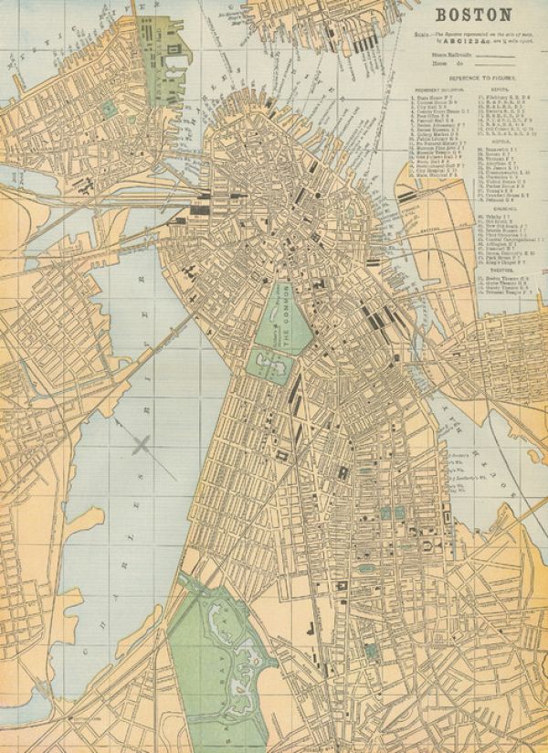 楽天市場 ボストン 地図 アンティークの壁紙 輸入 カスタム壁紙