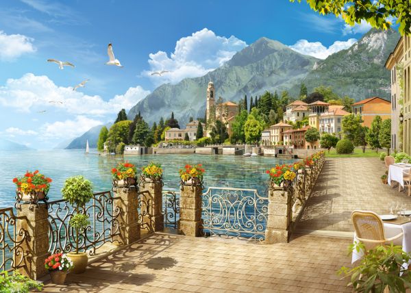 楽天市場 コモ湖 イタリア テラスの壁紙 輸入 カスタム壁紙 Photowall Lake Como Italy 貼ってはがせるフリース壁紙 不織布 海外取り寄せのため1カ月程度でお届け 代引き 後払い不可 壁紙屋本舗 カベガミヤホンポ