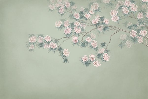 楽天市場 花 日本画 和風 緑 グリーンの壁紙 輸入 カスタム壁紙 Photowall Blooming Branch Emerald 貼ってはがせるフリース壁紙 不織布 海外取り寄せのため1カ月程度でお届け 代引き不可 壁紙屋本舗 カベガミヤホンポ