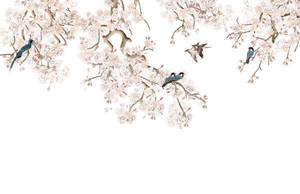 楽天市場 花 絵画 和風 日本画の壁紙 輸入 カスタム壁紙 Photowall Flora Novel Green 貼ってはがせるフリース壁紙 不織布 海外取り寄せのため1カ月程度でお届け 代引き 後払い不可 壁紙屋本舗 カベガミヤホンポ