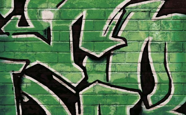 楽天市場 グラフィティアート ストリートアート レンガ フェイク 緑 グリーンの壁紙 輸入 カスタム壁紙 Photowall Graffiti Brick Wall Green 1 貼ってはがせるフリース壁紙 不織布 海外取り寄せのため1カ月程度でお届け 代引き不可 壁紙屋本舗