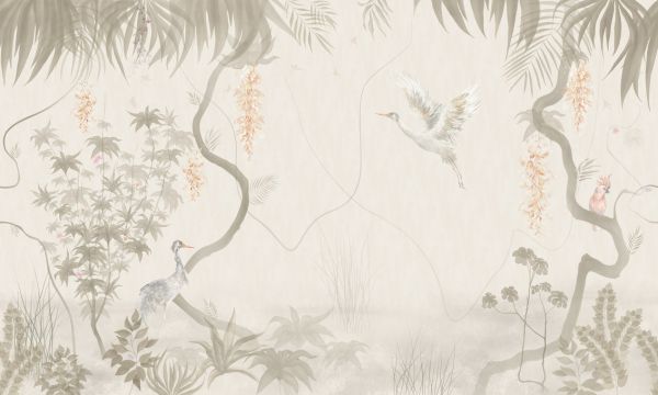 楽天市場 鶴 鳥 日本風 水墨画 セピアの壁紙 輸入 カスタム壁紙 Photowall Tranquil Scenery Beige 212 貼ってはがせるフリース壁紙 不織布 海外取り寄せのため1カ月程度でお届け 代引き 後払い不可 壁紙屋本舗 カベガミヤホンポ