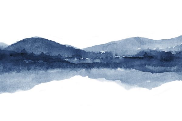 楽天市場 山 湖 風景 水彩画 青 ブルーの壁紙 輸入 カスタム壁紙 Photowall Watercolor Landscape I Navy Blue 貼ってはがせるフリース壁紙 不織布 海外取り寄せのため1カ月程度でお届け 代引き 後払い不可 壁紙屋本舗 カベガミヤホンポ