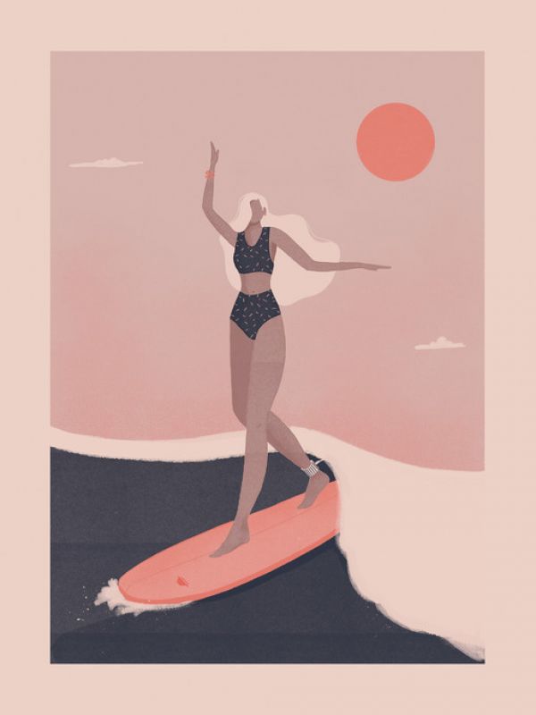 楽天市場 イラスト 女性 サーフィンの壁紙 輸入 カスタム壁紙 Photowall Into The Surf 貼ってはがせるフリース壁紙 不織布 海外取り寄せのため1カ月程度でお届け 代引き不可 壁紙屋本舗 カベガミヤホンポ