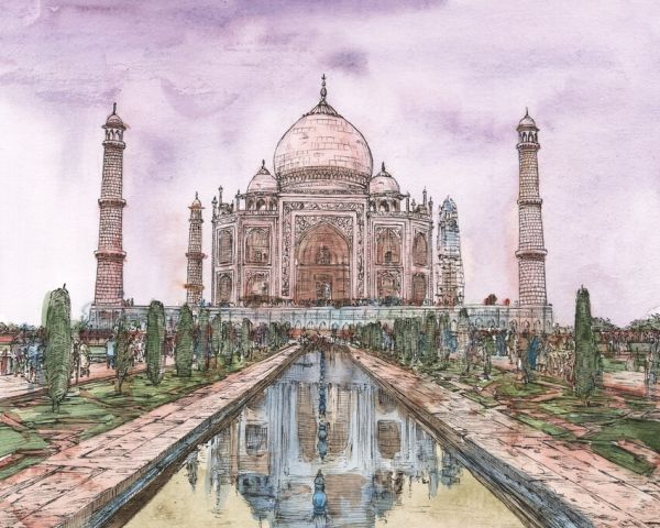 楽天市場 タージマハル 水彩画 イラストの壁紙 輸入 カスタム壁紙 Photowall Dreaming Of India 貼ってはがせるフリース壁紙 不織布 海外取り寄せのため1カ月程度でお届け 代引き不可 壁紙屋本舗 カベガミヤホンポ