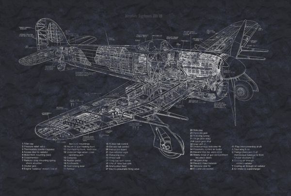 楽天市場 タイフーン 戦闘機 飛行機 図面 設計図 プロペラ機 ビンテージ 黒 ブラックの壁紙 輸入 カスタム壁紙 Photowall Sectional Hawker Typhoon Dark 貼ってはがせるフリース壁紙 不織布 海外取り寄せのため1カ月程度でお届け 代引き 後払い