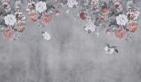 楽天市場 花 アンティーク 灰色 グレーの壁紙 輸入 カスタム壁紙 Photowall Vintage Flower Wall Grey 貼ってはがせるフリース壁紙 不織布 海外取り寄せのため1カ月程度でお届け 代引き 後払い不可 壁紙屋本舗 カベガミヤホンポ