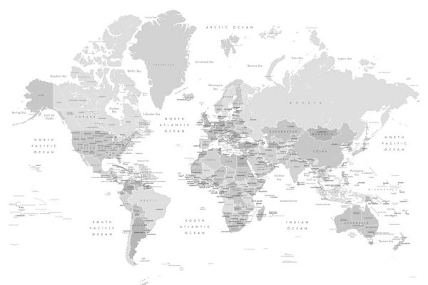 楽天市場 世界地図 ワールドマップ 灰色 グレーの壁紙 輸入 カスタム壁紙 Photowall World Map With Capitals 貼ってはがせるフリース壁紙 不織布 海外取り寄せのため1カ月程度でお届け 代引き 後払い不可 壁紙屋本舗 カベガミヤホンポ