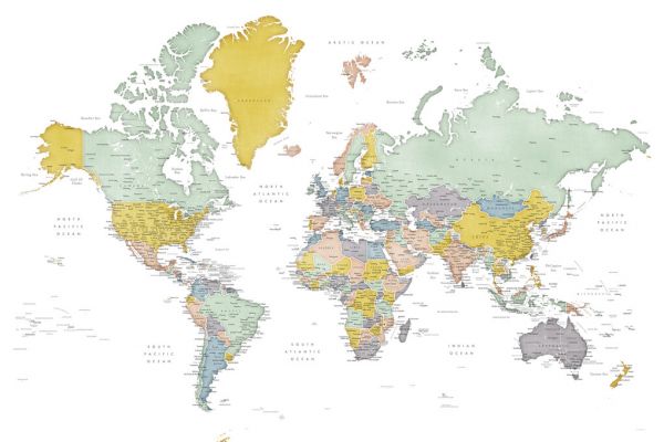 楽天市場 世界地図 ワールドマップ カラフルの壁紙 輸入 カスタム壁紙 Photowall World Map With Cities 貼ってはがせるフリース壁紙 不織布 海外取り寄せのため1カ月程度でお届け 代引き 後払い不可 壁紙屋本舗 カベガミヤホンポ