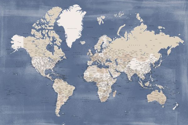 楽天市場 世界地図 ワールドマップ 青 ブルーの壁紙 輸入 カスタム壁紙 Photowall World Map With Cities 貼ってはがせるフリース壁紙 不織布 海外取り寄せのため1カ月程度でお届け 代引き 後払い不可 壁紙屋本舗 カベガミヤホンポ