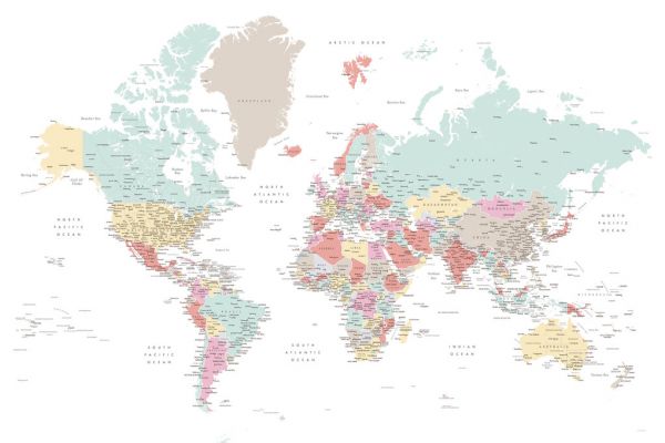 楽天市場 世界地図 ワールドマップ カラフルの壁紙 輸入 カスタム壁紙 Photowall World Map With Cities 貼ってはがせるフリース壁紙 不織布 海外取り寄せのため1カ月程度でお届け 代引き 後払い不可 壁紙屋本舗 カベガミヤホンポ