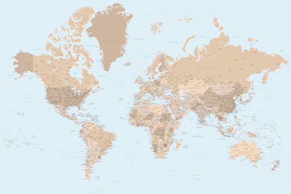 楽天市場 世界地図 ワールドマップ 青 ブルー 茶色 ブラウンの壁紙 輸入 カスタム壁紙 Photowall World Map With Cities 貼ってはがせるフリース壁紙 不織布 海外取り寄せのため1カ月程度でお届け 代引き不可 壁紙 屋本舗 カベガミヤホンポ