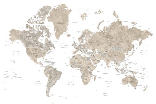 楽天市場 世界地図 ワールドマップ 茶色 ブラウンの壁紙 輸入 カスタム壁紙 Photowall World Map With Countries 貼ってはがせるフリース壁紙 不織布 海外取り寄せのため1カ月程度でお届け 代引き不可 壁紙屋本舗 カベガミヤホンポ