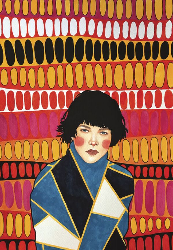 楽天市場 イラスト アート 女性 パターン 赤 レッド 黄色 イエローの壁紙 輸入 カスタム壁紙 Photowall Into The Unknown 貼ってはがせるフリース壁紙 不織布 海外取り寄せのため1カ月程度でお届け 代引き 後払い不可 壁紙 屋本舗 カベガミヤホンポ