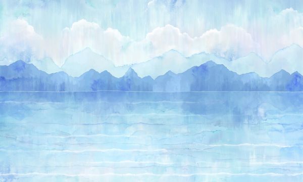 楽天市場 海 山 空 雲 イラスト 青 ブルーの壁紙 輸入 カスタム壁紙 Photowall Sea Peaks Sky 貼ってはがせるフリース壁紙 不織布 海外取寄せ商品 代引き 後払い不可 壁紙屋本舗 カベガミヤホンポ