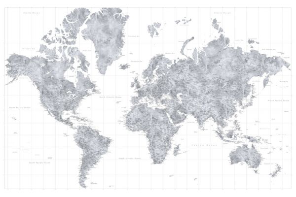 楽天市場 世界地図 マップ 灰色 グレー モノトーンの壁紙 輸入 カスタム壁紙 Photowall World Map With Cities Xviii 貼ってはがせるフリース壁紙 不織布 海外取寄せ商品 代引き 後払い不可 壁紙屋本舗 カベガミヤホンポ