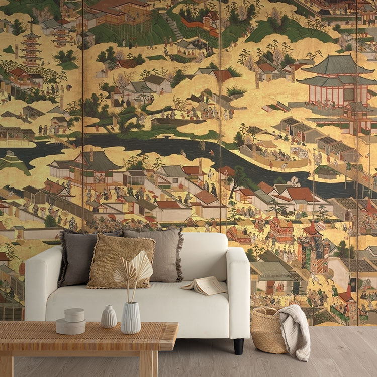 楽天市場】縮小屏風〈国宝 洛中洛外図屏風 舟木本〉 : 京都便利堂 楽天