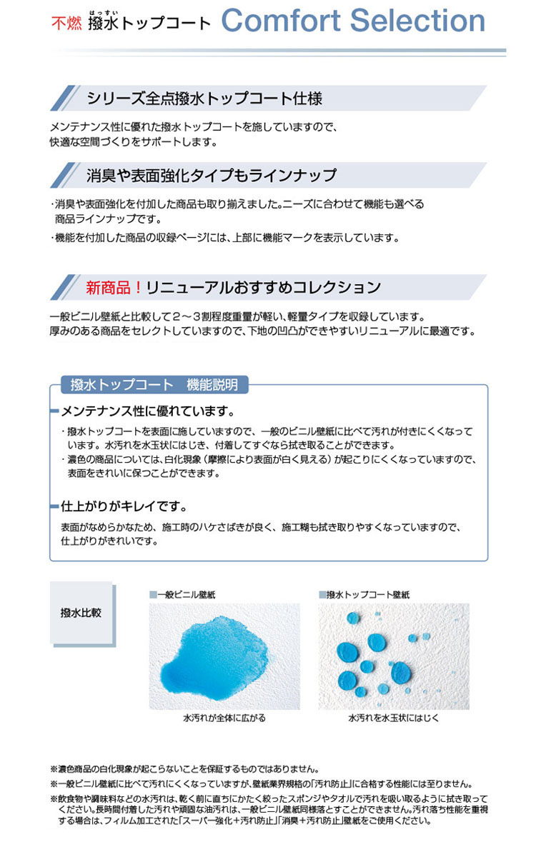 楽天市場 壁紙 のり付 クロス生のり付き壁紙 リリカラ 不燃 撥水トップコート Comfort Selection Ll 8761 Ll 8766 1m単位切り売り しっかり貼れる生のりタイプ 原状回復できません 壁紙屋本舗 カベガミヤホンポ