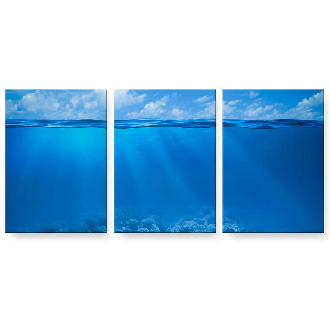 アートパネル 3連 3枚セット 絵 絵画 飾り igsticker 594mmx420mm A2 フォト 壁掛け 木枠 インテリア おしゃれ 000071 海　空　景色｜kabeコレ
