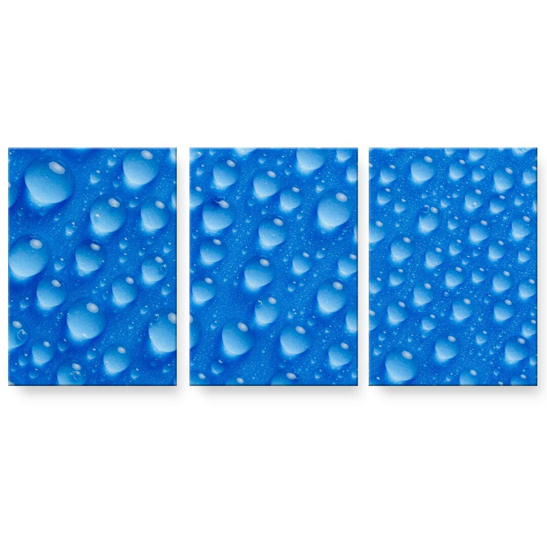 アートパネル 3連 3枚セット 絵 絵画 飾り igsticker 594mmx420mm A2 フォト 壁掛け 木枠 インテリア おしゃれ 000094 水滴　水　青