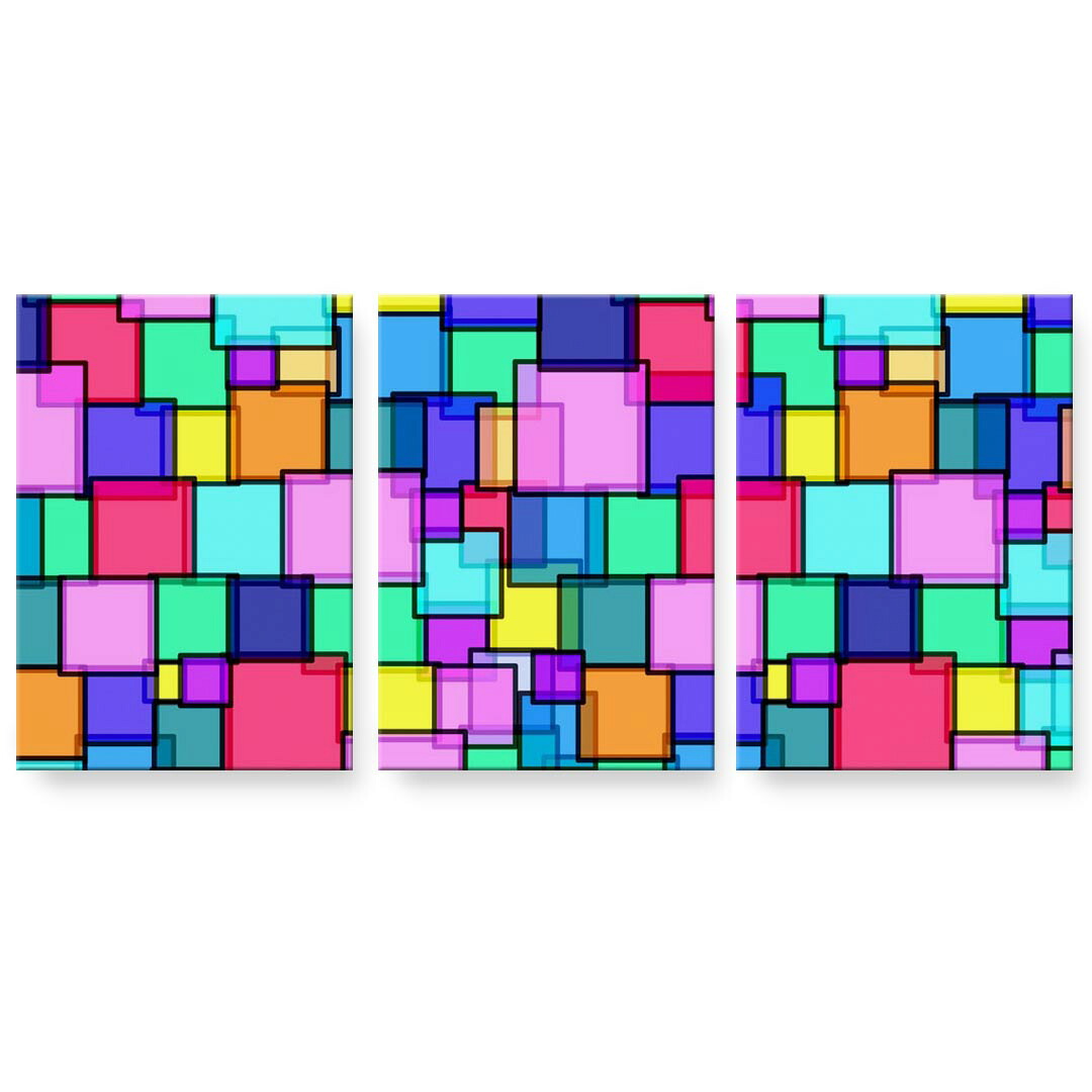 作物ダイアログボックス 3連 3枚仕掛ける 絵  絵図  飾り付け igsticker 594mmx420粍 A2  映し絵 飾り付け 木枠 室内装飾 かっこ良い   000102  多彩 瓦 アートパネル・アートボード-壁紙・装飾フィルム