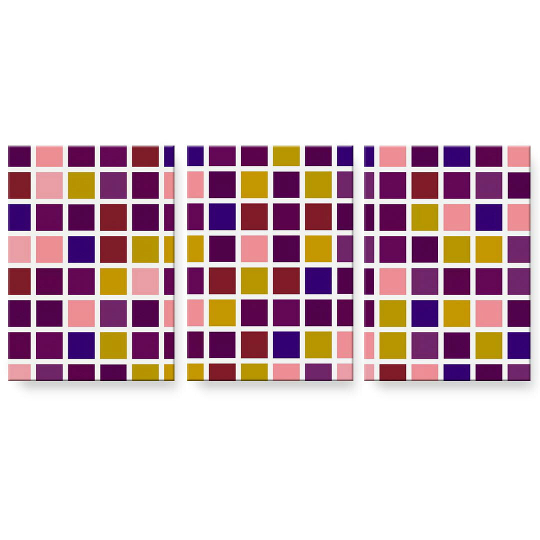 アートパネル 3連 3枚セット 絵 絵画 飾り igsticker 594mmx420mm A2 フォト 壁掛け 木枠 インテリア おしゃれ 000109 タイル　四角