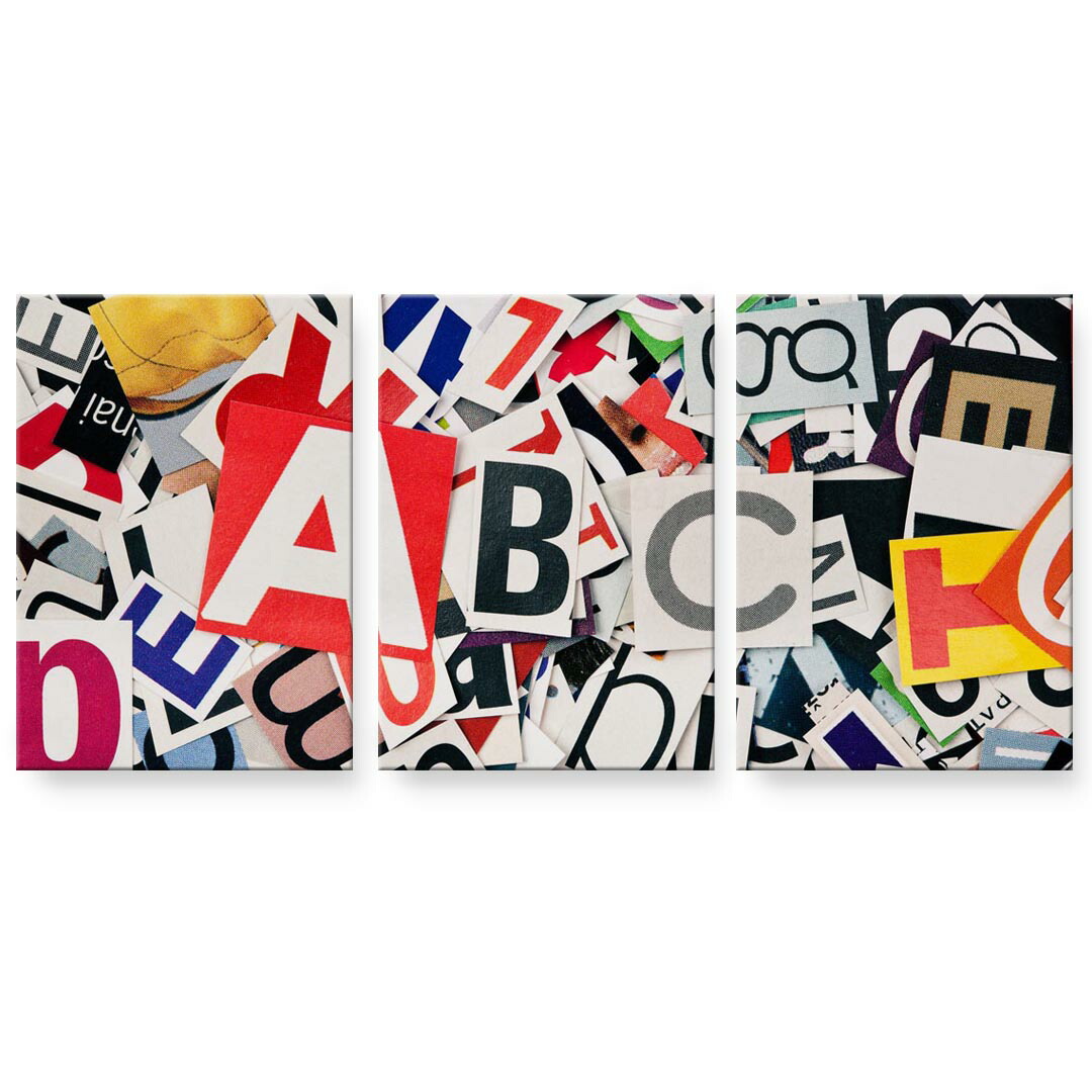 アートパネル 3連 3枚セット 絵 絵画 飾り igsticker 594mmx420mm A2 フォト 壁掛け 木枠 インテリア おしゃれ 000269 英字　デザイン
