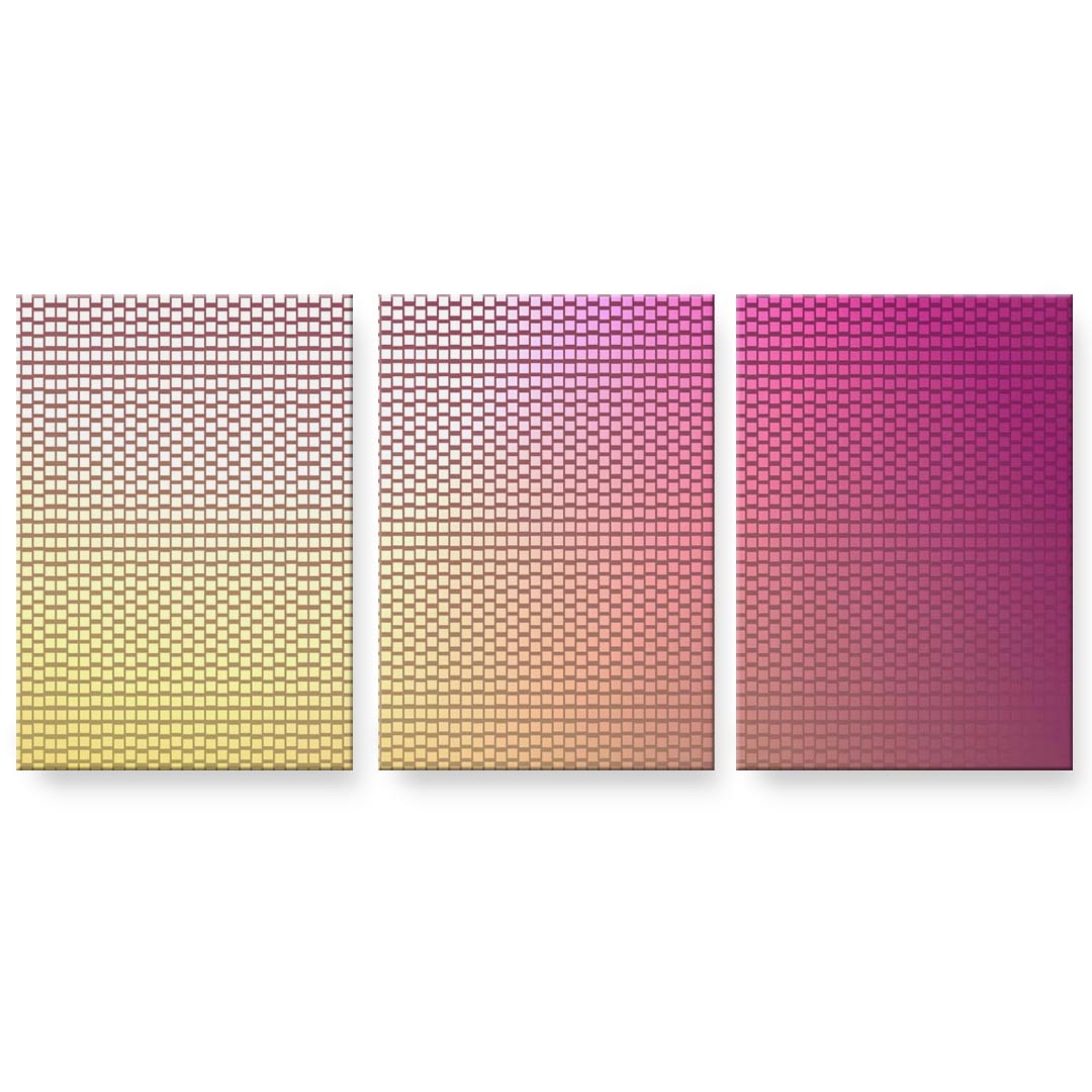 アートパネル 3連 3枚セット 絵 絵画 飾り igsticker 594mmx420mm A2 フォト 壁掛け 木枠 インテリア おしゃれ 000475 タイル　カラフル　ピンク